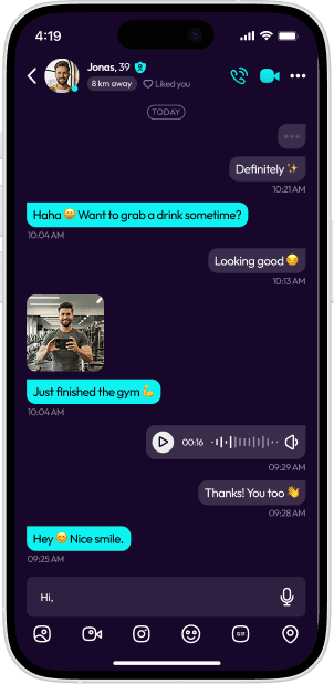 Secondary Flirtcity phone screen